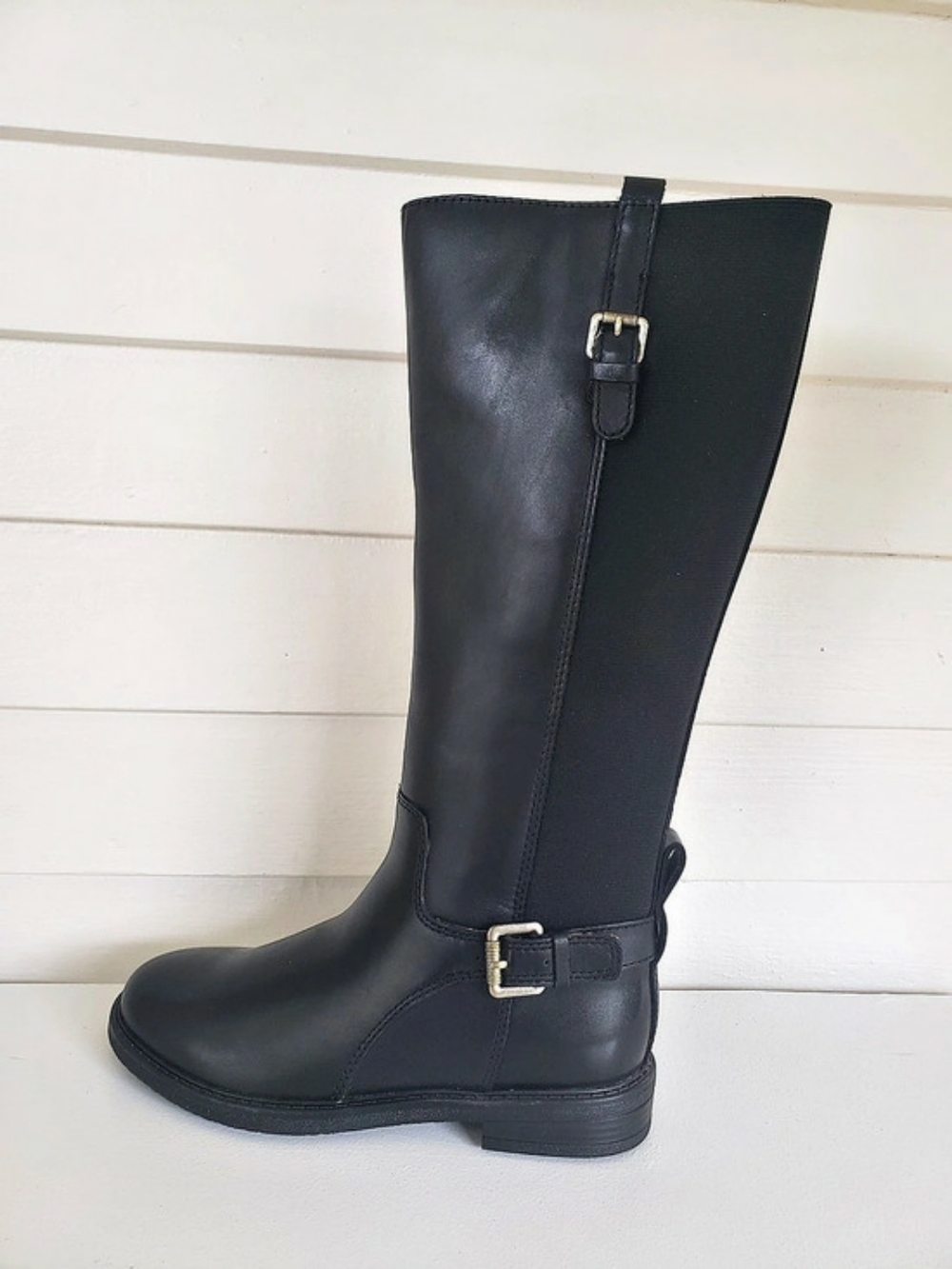 Easy Spirit Jackie Women's Black Leather Knee High Riding Boots Size 6